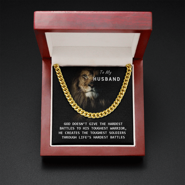 To My Husband - God Created You! (A Few Left Only) - Cuban Chain