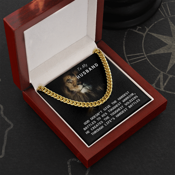 To My Husband - God Created You! (A Few Left Only) - Cuban Chain