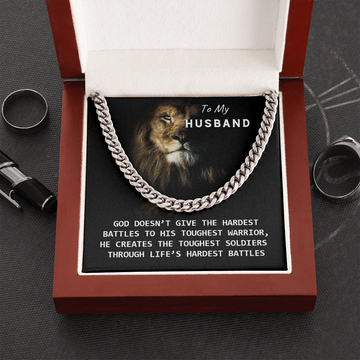 To My Husband - God Created You! (A Few Left Only) - Cuban Chain