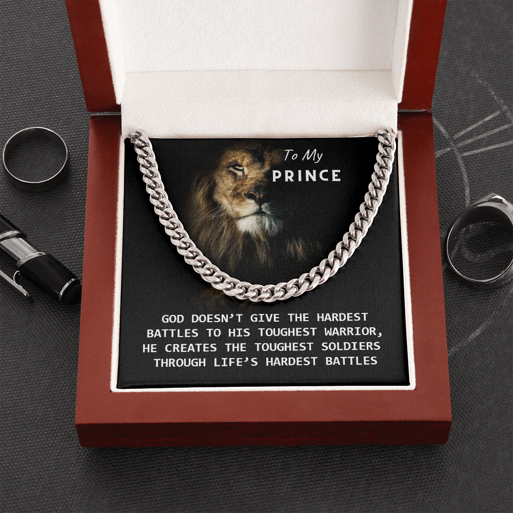 To My Prince - God Created You! (A Few Left Only) - Cuban Chain