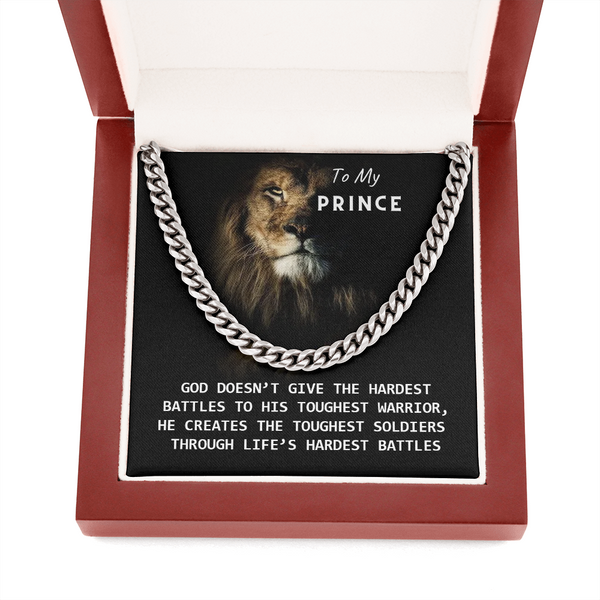 To My Prince - God Created You! (A Few Left Only) - Cuban Chain