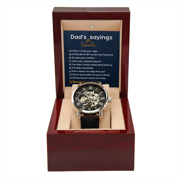 Dad's Favourite Sayings - Openwork Watch