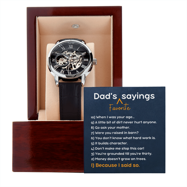 Dad's Favourite Sayings - Openwork Watch