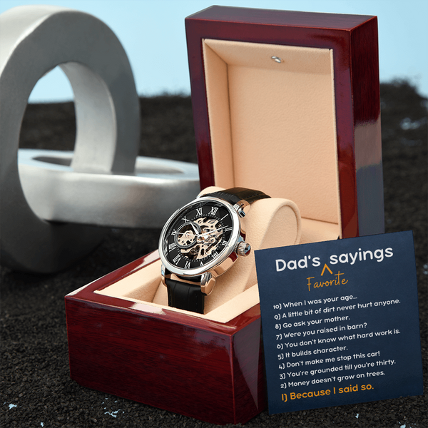 Dad's Favourite Sayings - Openwork Watch