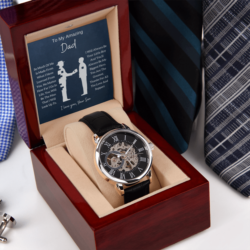 To My Amazing Dad, I love You, Your Son - Openwork Watch