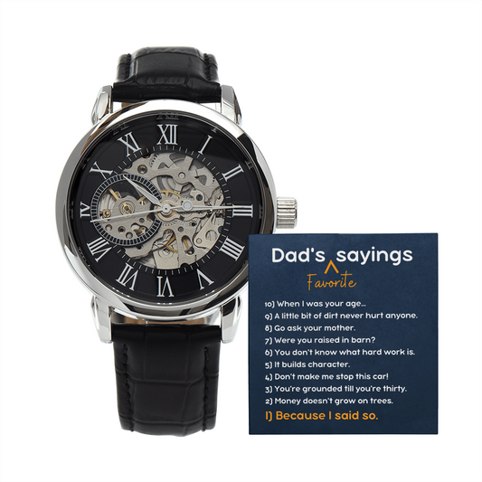 Dad's Favourite Sayings - Openwork Watch