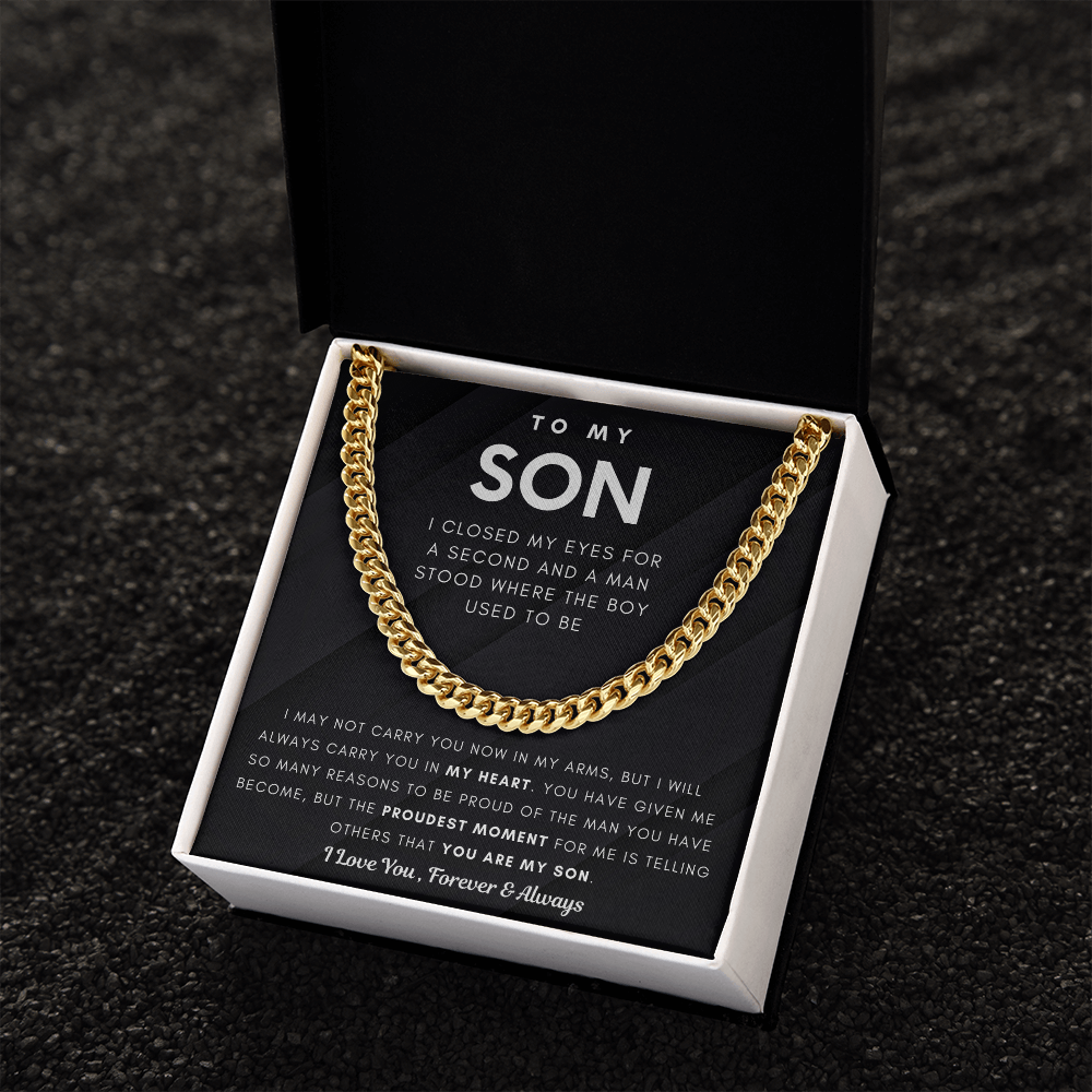 To My Son, You Make Me Proud - Cuban Chain (Length Adjustable)