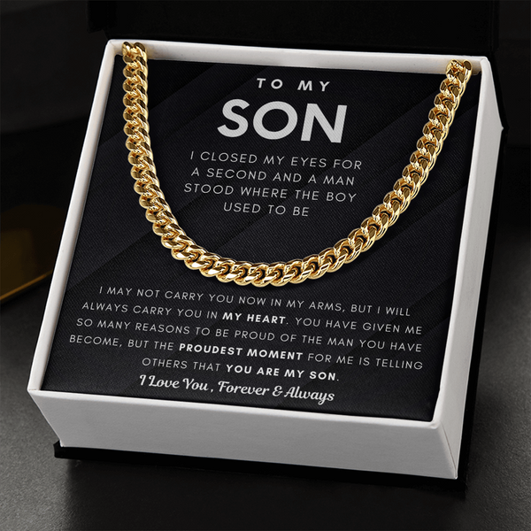 To My Son, You Make Me Proud - Cuban Chain (Length Adjustable)