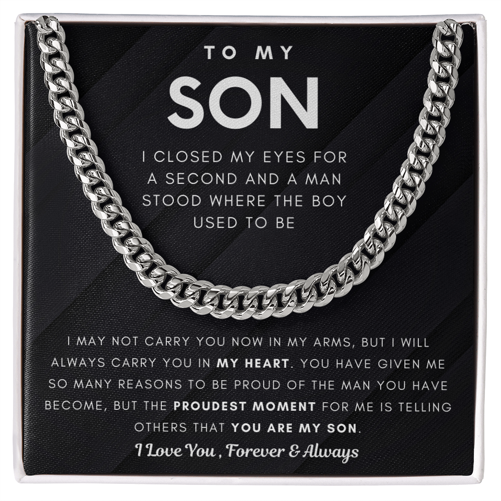 To My Son, You Make Me Proud - Cuban Chain (Length Adjustable)