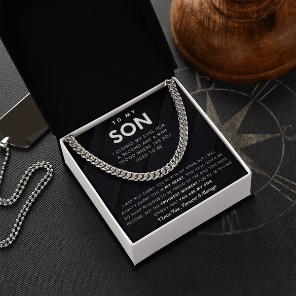 To My Son, You Make Me Proud - Cuban Chain (Length Adjustable)