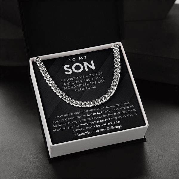 To My Son, You Make Me Proud - Cuban Chain (Length Adjustable)
