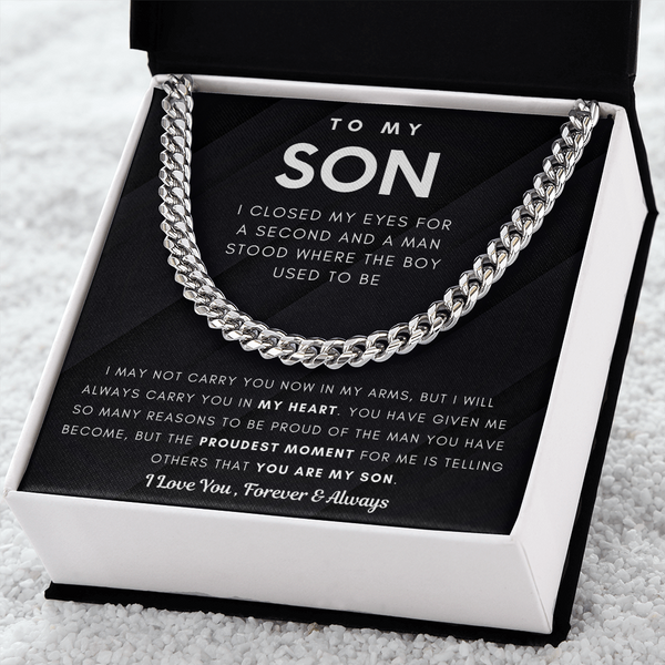 To My Son, You Make Me Proud - Cuban Chain (Length Adjustable)