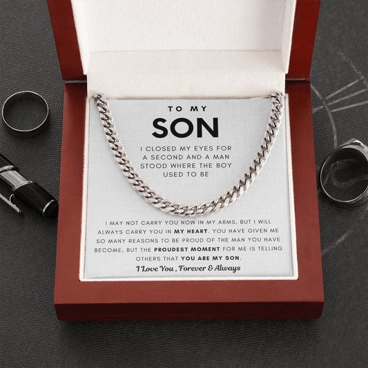 To My Son, You Made Me Proud - Cuban Chain (Length Adjustable)