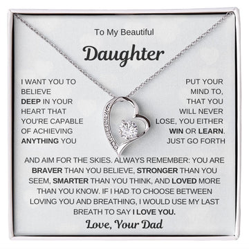 To My Beautiful Daughter, Aim For The Skies (Forever Love Necklace)