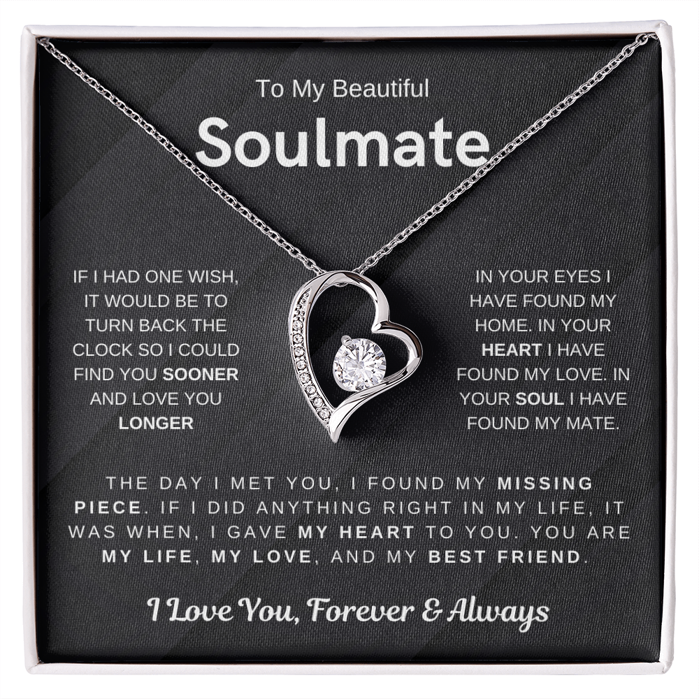 To My Beautiful Soulmate, You Are My Missing Piece - (Forever Love Necklace)