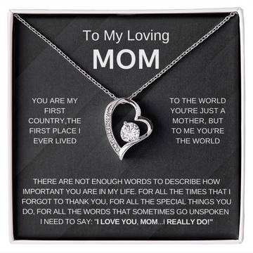 To My Loving Mom, I Love You (Forever Love Necklace)