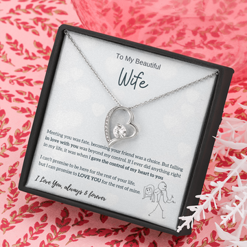 To My Beautiful Wife - I Was Right When I Gave The Control Of My Heart To You! (Only a Few Left) - Forever Love Necklace