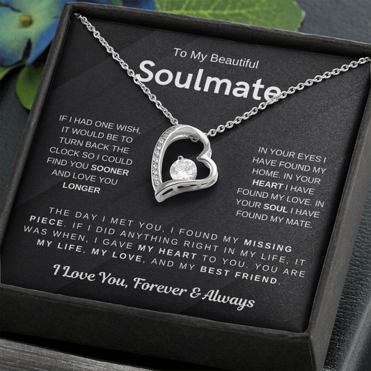 To My Beautiful Soulmate, You Are My Missing Piece - (Forever Love Necklace)