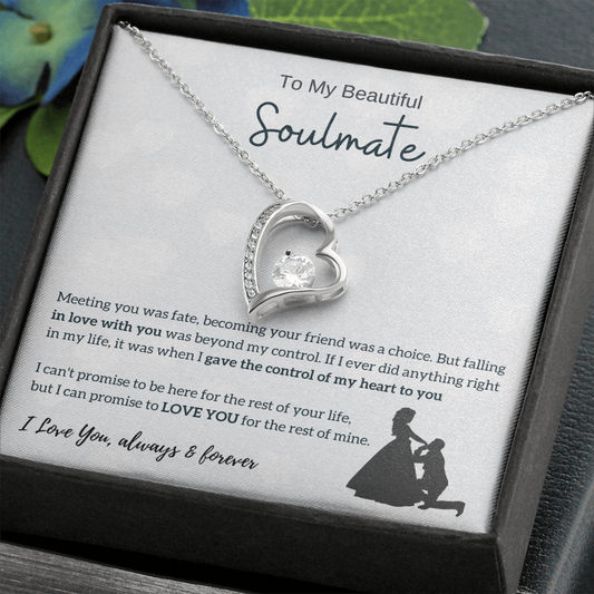 To My Beautiful Soulmate - I Was Right When I Gave The Control Of My Heart To You! (Only a Few Left) - Forever Love Necklace