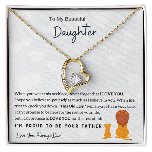 To My Daughter - I'm Proud To Be Your Father (Forever Love Necklace)