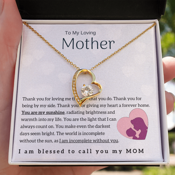 To My Loving Mother - You are my sunshine! (Only a Few Left) - Forever Love Necklace
