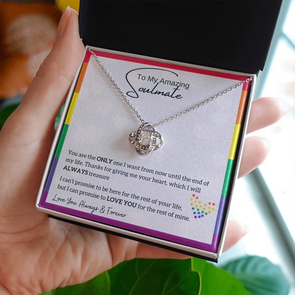 To My Amazing Soulmate, I will always Treasure your heart (LGBTQ Love Knot)