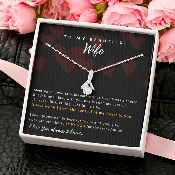 To My Beautiful Wife - I Promised To Love You For The Rest Of My Life (Limited Time Offer) - Alluring Beauty Necklace