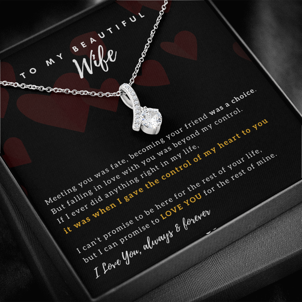 To My Beautiful Wife - I Promised To Love You For The Rest Of My Life (Limited Time Offer) - Alluring Beauty Necklace