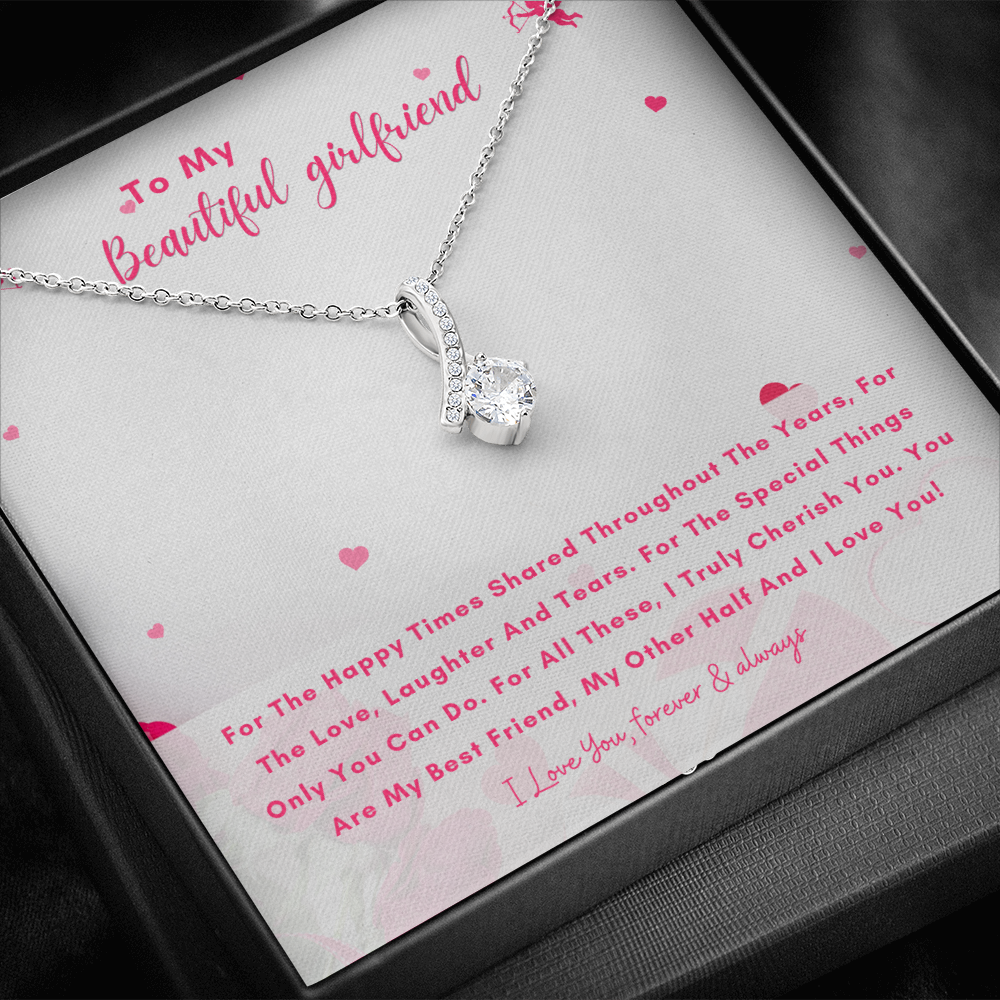 To My Beautiful Girlfriend - You Are My Other Half And I Love You! (Limited Time Offer) - Alluring Beauty Necklace