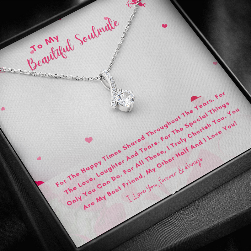To My Beautiful Soulmate - You Are My Other Half And I Love You! (Limited Time Offer) - Alluring Beauty Necklace