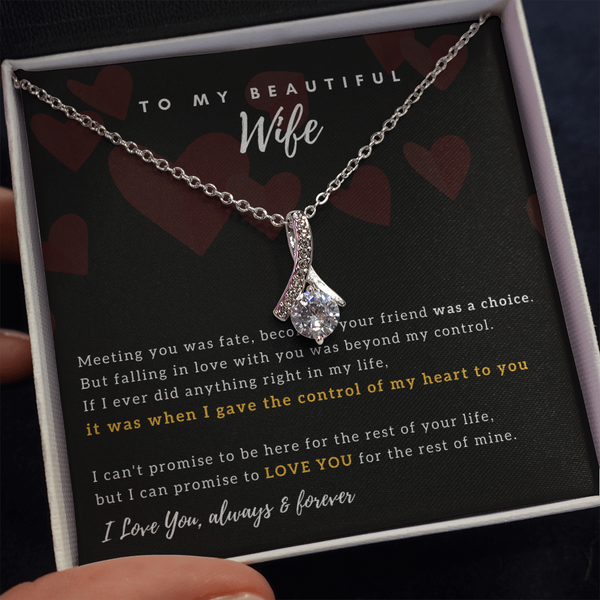 To My Beautiful Wife - I Promised To Love You For The Rest Of My Life (Limited Time Offer) - Alluring Beauty Necklace