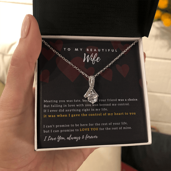 To My Beautiful Wife - I Promised To Love You For The Rest Of My Life (Limited Time Offer) - Alluring Beauty Necklace