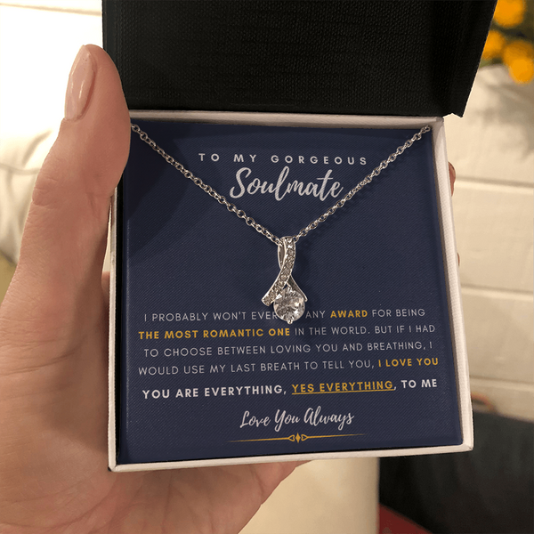 To My Gorgeous Soulmate - I Would You My Last Breath To Tell You, I Love You (Limited Time Offer) - Alluring Beauty Necklace