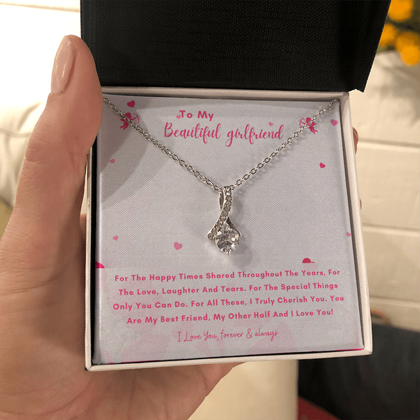 To My Beautiful Girlfriend - You Are My Other Half And I Love You! (Limited Time Offer) - Alluring Beauty Necklace