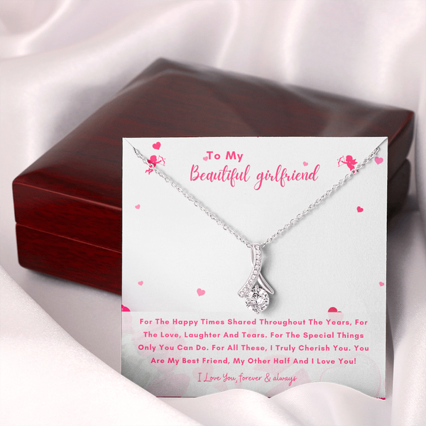 To My Beautiful Girlfriend - You Are My Other Half And I Love You! (Limited Time Offer) - Alluring Beauty Necklace