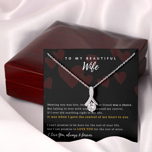 To My Beautiful Wife - I Promised To Love You For The Rest Of My Life (Limited Time Offer) - Alluring Beauty Necklace