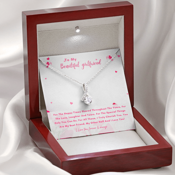 To My Beautiful Girlfriend - You Are My Other Half And I Love You! (Limited Time Offer) - Alluring Beauty Necklace