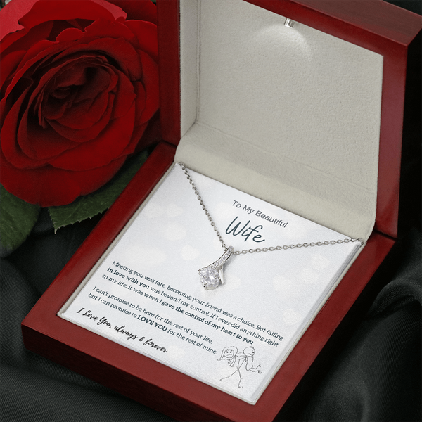 To My Beautiful Wife - I Was Right When I Gave The Control Of My Heart To You! (Limited Time Offer) - Alluring Beauty Necklace