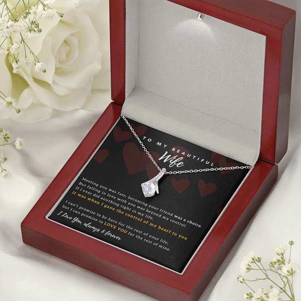 To My Beautiful Wife - I Promised To Love You For The Rest Of My Life (Limited Time Offer) - Alluring Beauty Necklace