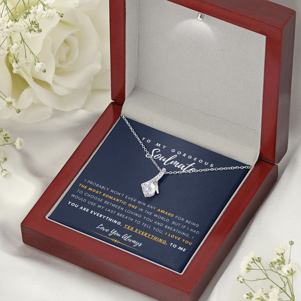 To My Gorgeous Soulmate - I Would You My Last Breath To Tell You, I Love You (Limited Time Offer) - Alluring Beauty Necklace