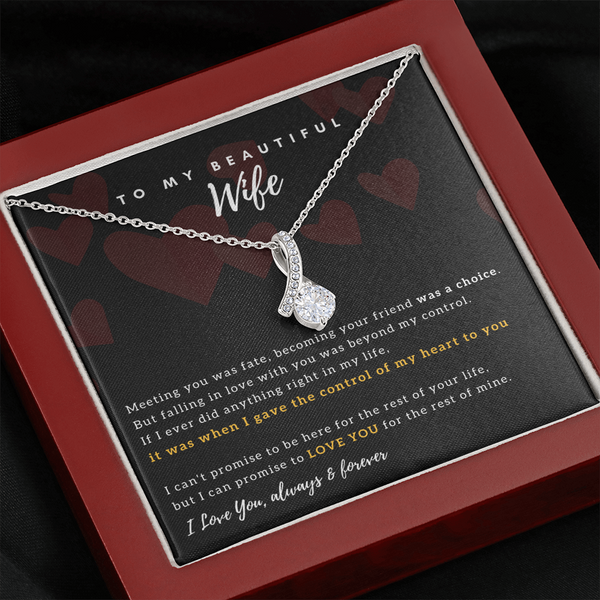 To My Beautiful Wife - I Promised To Love You For The Rest Of My Life (Limited Time Offer) - Alluring Beauty Necklace