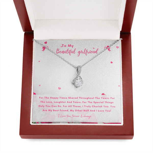 To My Beautiful Girlfriend - You Are My Other Half And I Love You! (Limited Time Offer) - Alluring Beauty Necklace