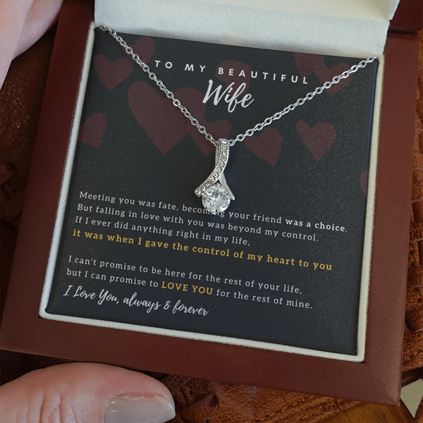 To My Beautiful Wife - I Promised To Love You For The Rest Of My Life (Limited Time Offer) - Alluring Beauty Necklace