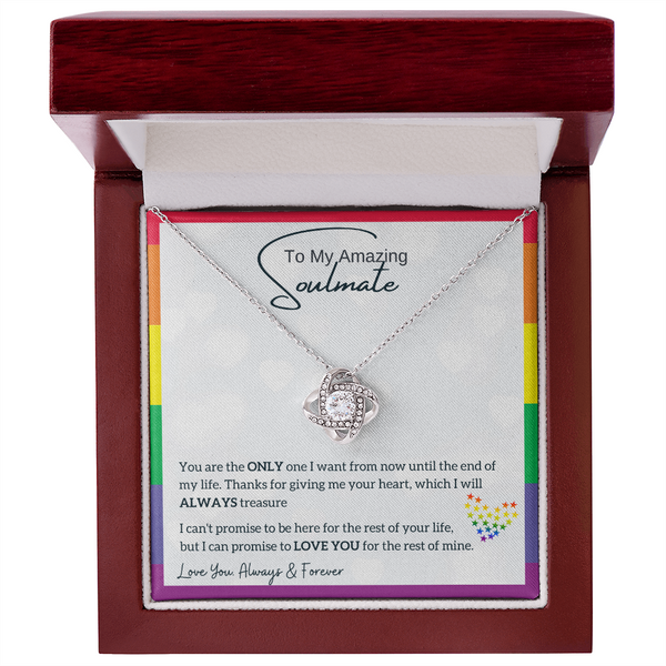 To My Amazing Soulmate, I will always Treasure your heart (LGBTQ Love Knot)