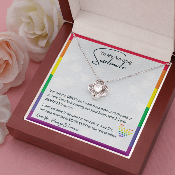 To My Amazing Soulmate, I will always Treasure your heart (LGBTQ Love Knot)