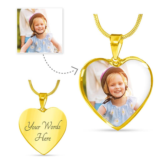 Fully Customizable Text & Picture Upload - Heart Necklace